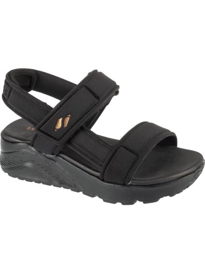 Černé sandály na klínku Skechers Uno Lite Sandal - Sunny Stand (Velikost 27)