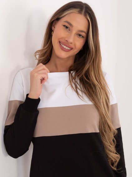 Černo-bílé dámské mikinové šaty