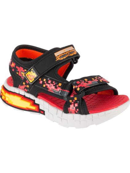 Červeno-černé dětské sandály Skechers Mega-Splash 4K