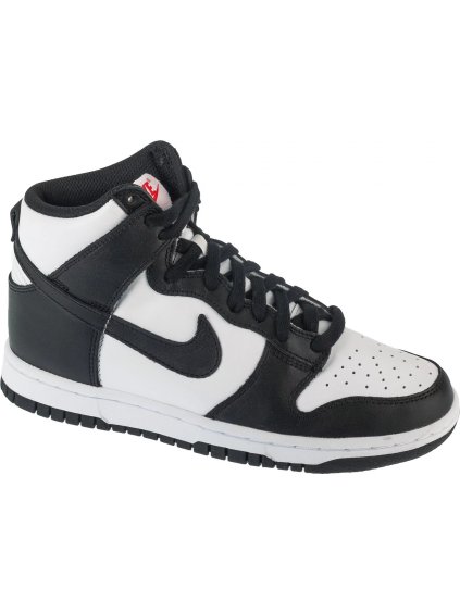 Bílo-černé dámské kožené kotníkové tenisky Nike Dunk High (Velikost 36,5)