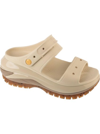 Béžové dámské pantofle na platformě Crocs Classic Mega Crush Sandal