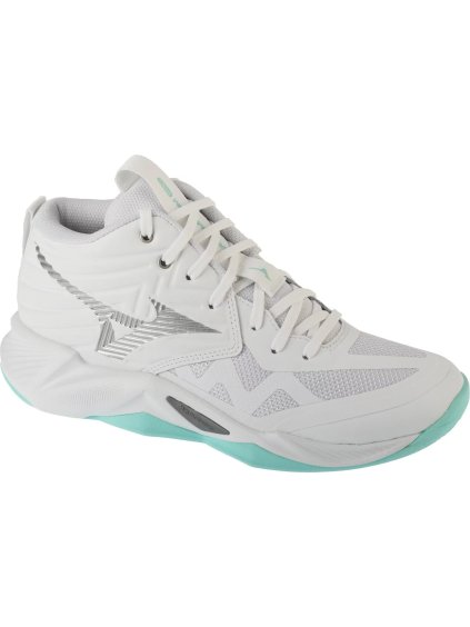 Bílé dámské volejbalové tenisky Mizuno Wave Momentum Pro Mid (Velikost 37)
