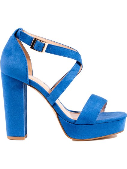 Modré sandály na vysokém podpatku Shelvt, podpatek 12 cm