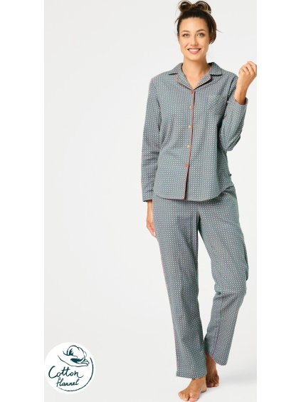 Key Vzorované dámské bavlněné pyžamo
