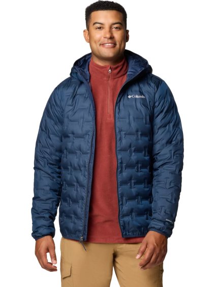 Tmavě modrá pánská prošívaná bunda Columbia Delta Ridge II Down Hooded Jacket
