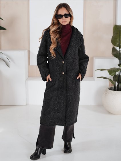 Černý dámský teddy kabát