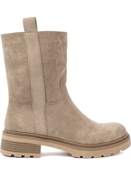 Béžové dámské kotníkové boty s hrubou podrážkou