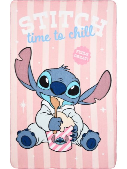 Růžová deka s motivem Disney Stitch