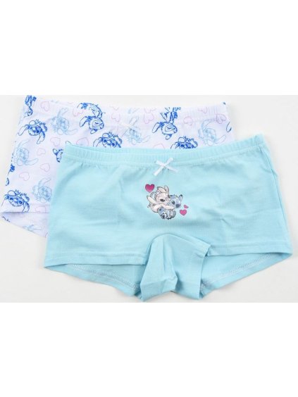 Sada dvou dívčích kalhotek Stitch - světle modrá/bílá