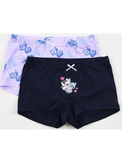 Sada dvou dívčích kalhotek Stitch - černá/lila