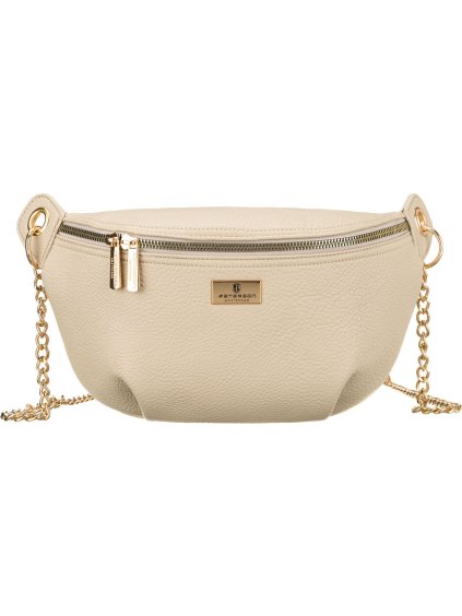 Peterson Béžová dámská jednokomorová ledvinka s řetízkem