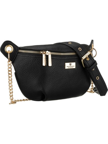 Peterson Černá dámská jednokomorová ledvinka s řetízkem