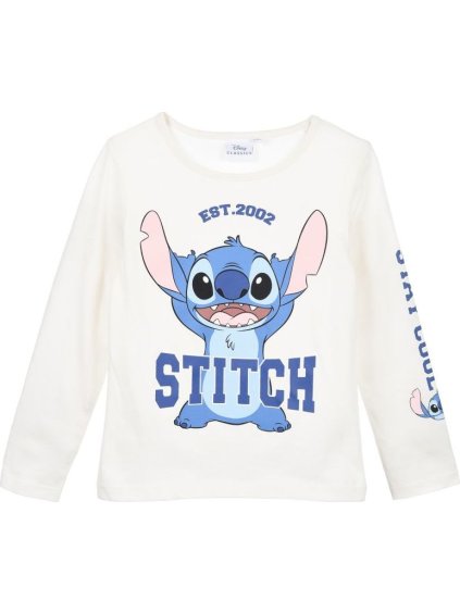 Bílé dětské tričko s dlouhým rukávem Disney Stitch