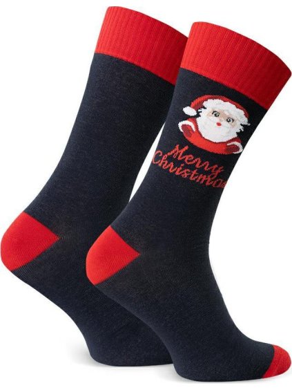 Tmavě modré pánské vánoční ponožky Art.136