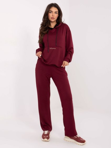 Vínová dámská tepláková souprava z viskózy
