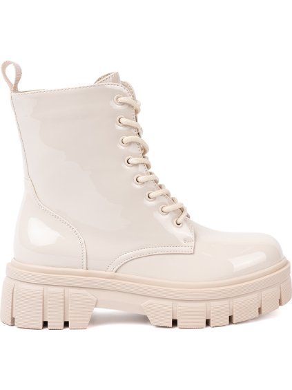 Stylové smetanové dámské lakované workery