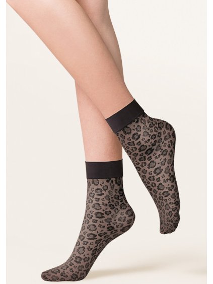 Ponožky s leopardím potiskem Gabriella Caty 684 20 den
