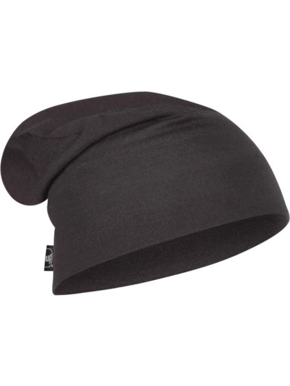 Tmavě šedá čepice Buff Merino Heavyweight Beanie