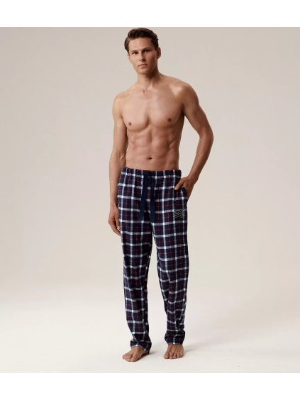 Atlantic Flanelové pánské kárované pyžamové kalhoty