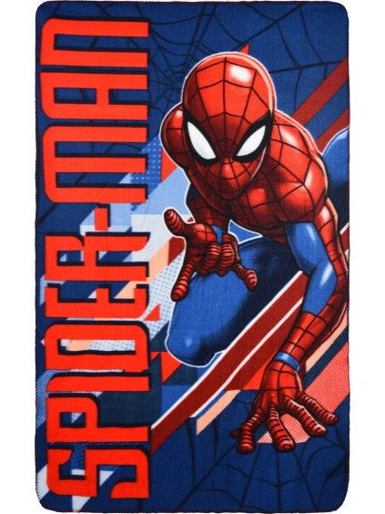 Tmavě modrá dětská deka s potiskem Spider-Man