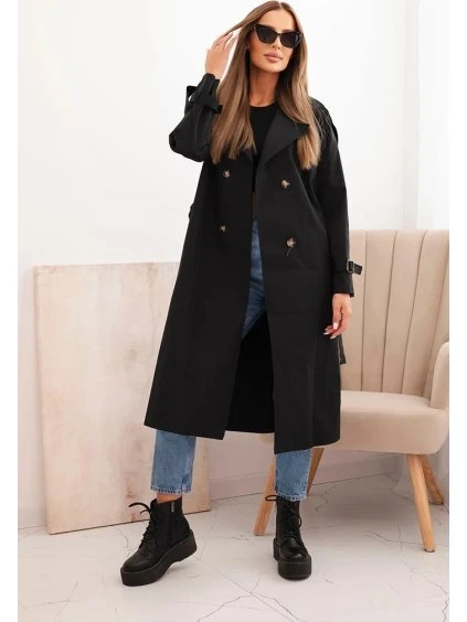 Černý dámský trenčkot