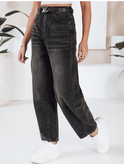Černé dámské široké džíny