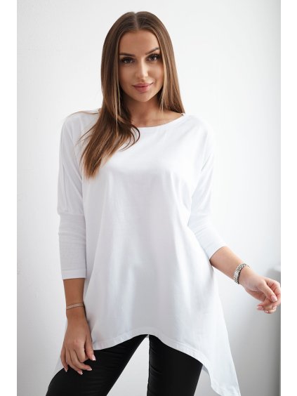 Bílá asymetrická oversize halenka