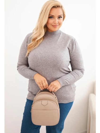 Šedý dámský plus size rolák