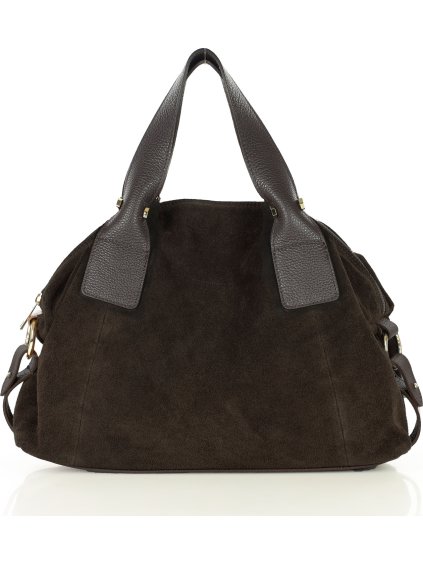 MARCO MAZZINI Tmavě hnědá kožená kabelka