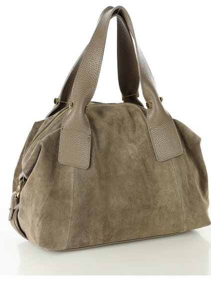 MARCO MAZZINI Béžová taupe kožená kabelka