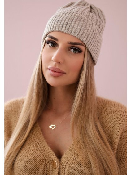 Světle béžová dámská čepice