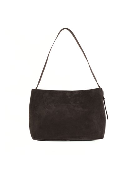 Tmavě hnědá dámská semišová shopper kabelka