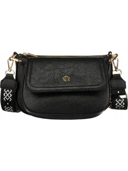 Rovicky černá dvojitá messenger taška s přídavnou peněženkou