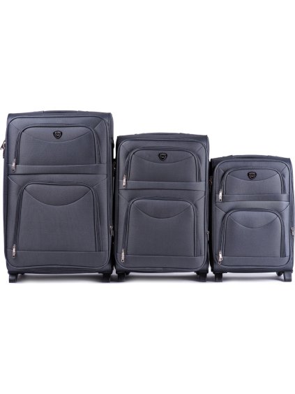 Tmavě šedá sada 3 cestovních kufrů