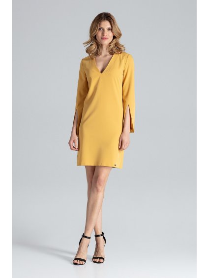 (Vel. M) Dámské žluté šaty