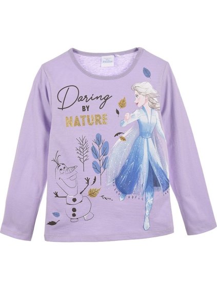 Fialové dívčí tričko Disney Frozen Elsa and Olaf