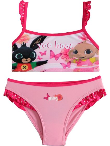 Růžové dvoudílné dívčí plavky Bing