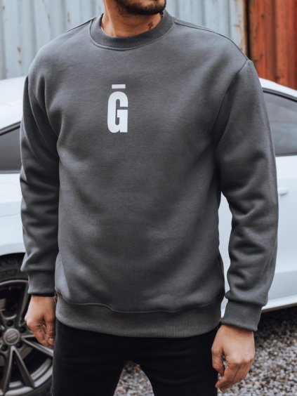 Tmavě šedá pánská mikina s potiskem