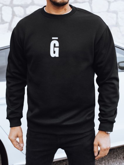 Černá pánská mikina s potiskem