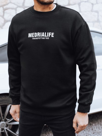 Černá pánská mikina s potiskem