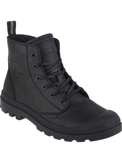 Černé kožené kotníkové boty Palladium Pampa Zip Lth Ess (Velikost 41)