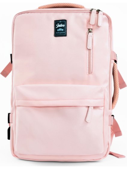 Růžový prostorný cestovní batoh Solier NOA
