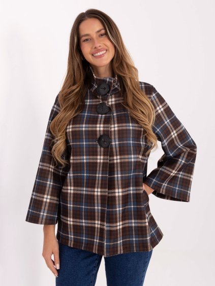 Dámský károvaný oversize kabát