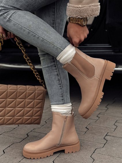 (Vel. 41) Krémové dámské kotníkové boty MONDERICO