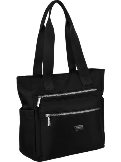 Peterson Černá dámská shopper kabelka se stříbrným kováním