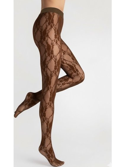 Černé vzorované silonky  Fiore Donatella