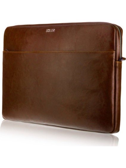 Hnědé kožené pouzdro pro notebook 15"