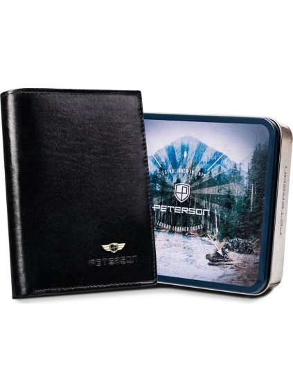 Peterson Černá kožená pánská peněženka W058