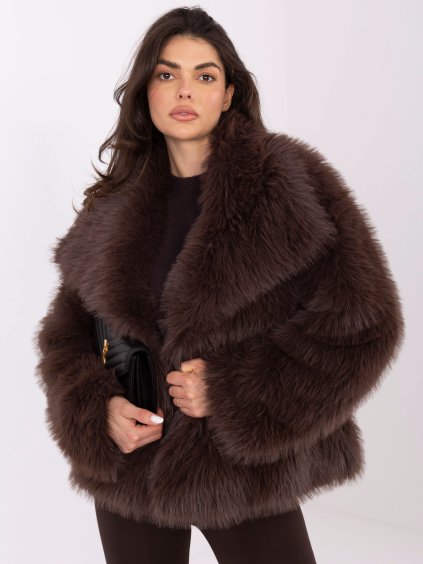 Hnědý dámský krátký kožíšek