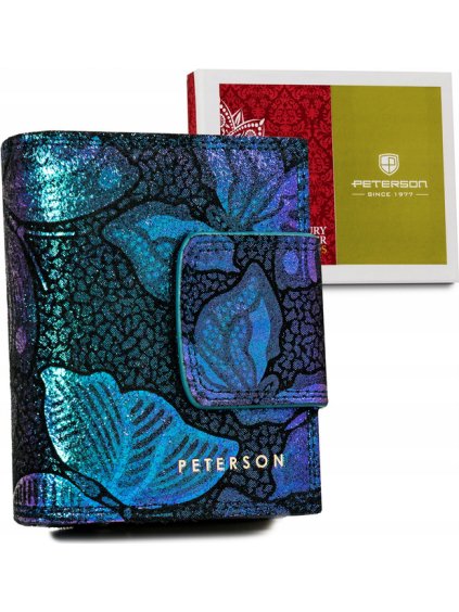 Peterson Malá modrá peněženka s motýlky Y463